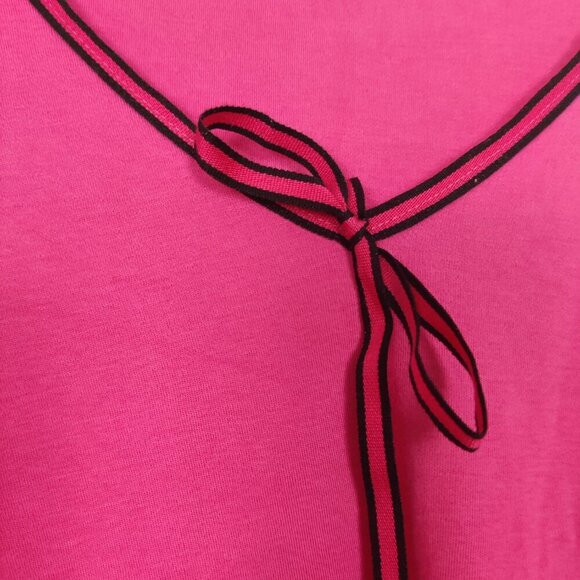 Mexx Women's Long Sleeve Top in Pink Size Large Y2K Black Ribbon Bow Detail - Picture 2 of 9